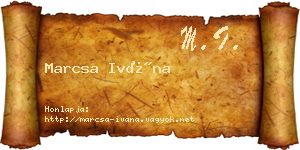 Marcsa Ivána névjegykártya